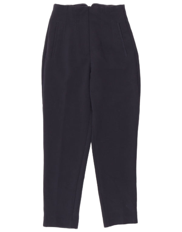 Женские зауженные костюмные брюки Zara XS W24 L26 темно-синие из полиэстера