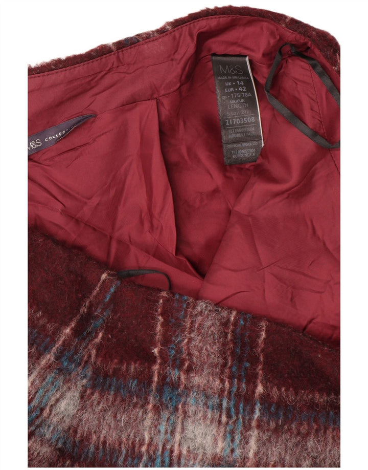 Женская мини-юбка Marks & Spencer UK 14, большая W34, бордовый полиэстер в клетку
