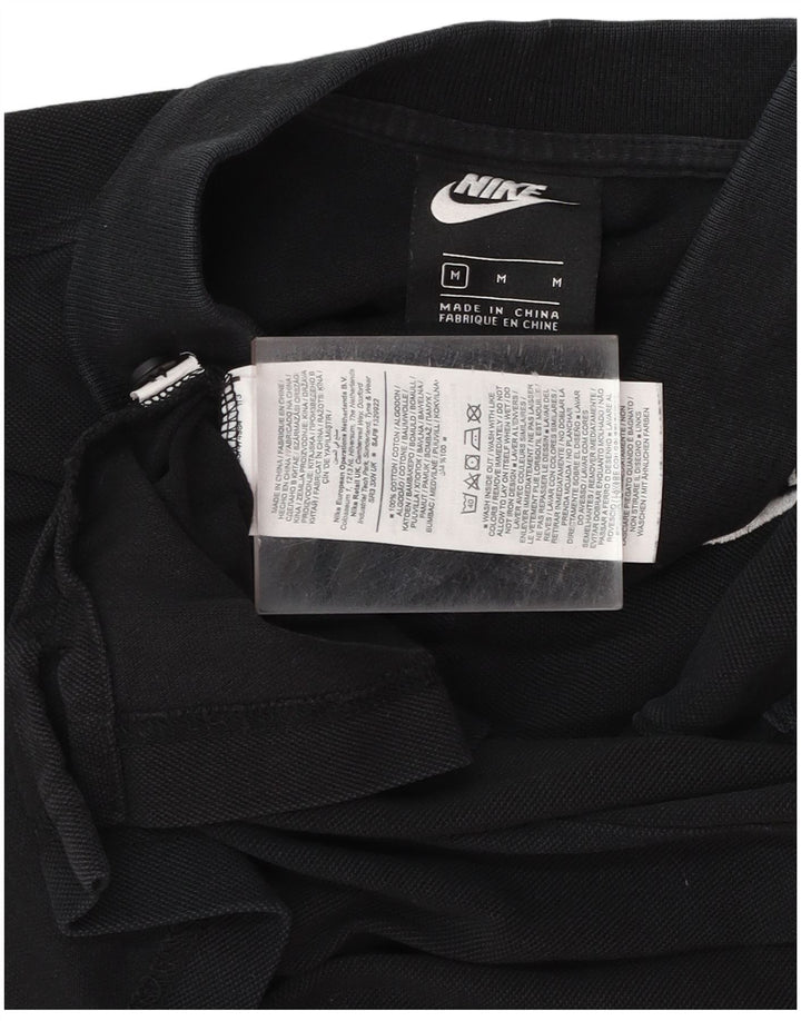 Мужская рубашка-поло NIKE среднего размера, черная, хлопковая