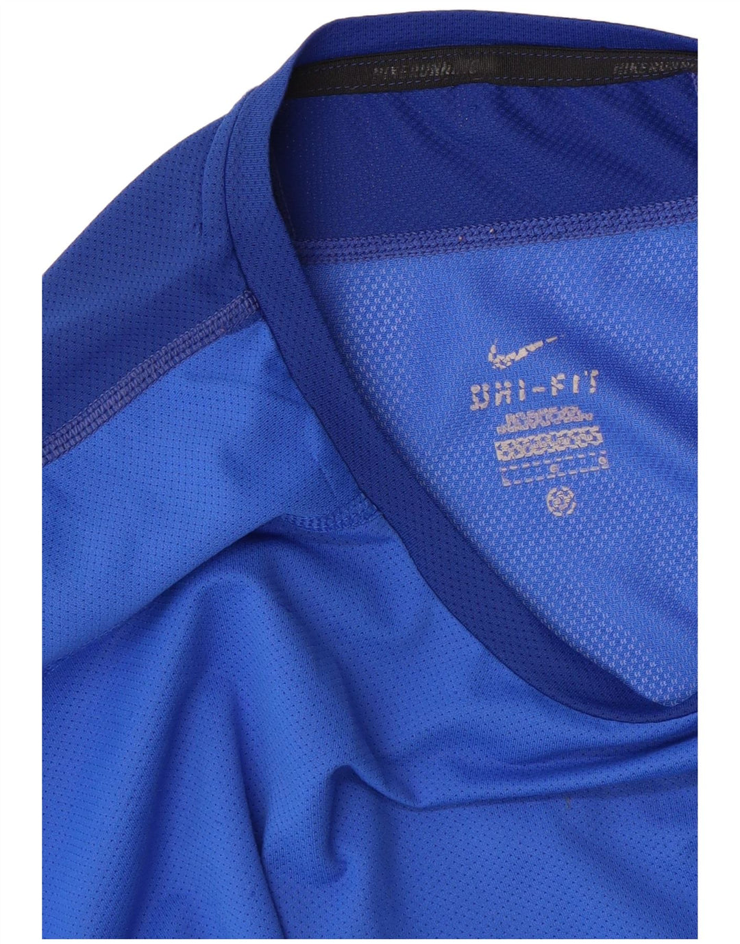 NIKE Mens Dri Fit T-Shirt Top Large Blue Colourblock Polyester