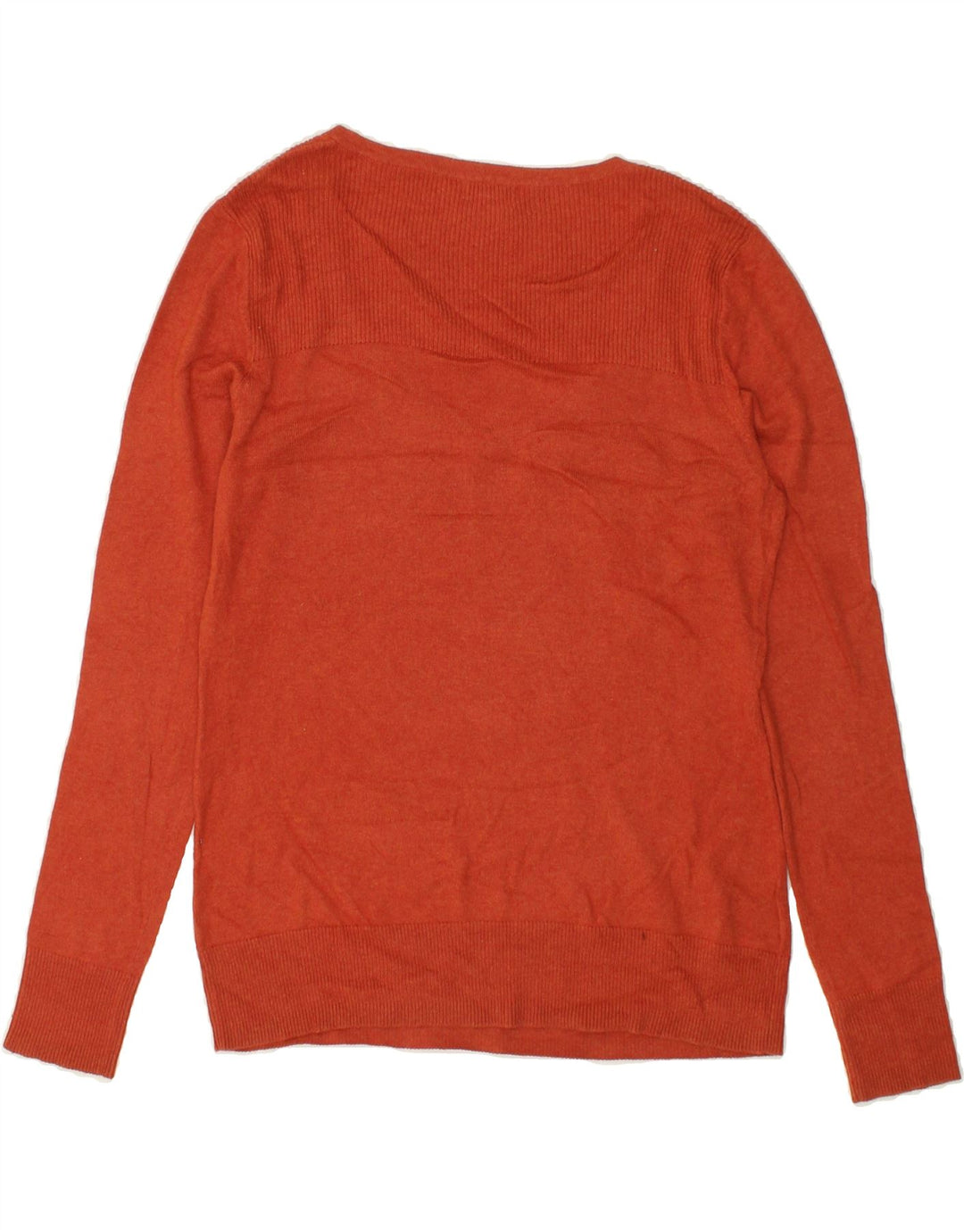 EDDIE BAUER Womens V-Neck Jumper Sweater UK 14 Medium Orange Cotton Vintage Eddie Bauer and Second-Hand Eddie Bauer from Messina Hembry 