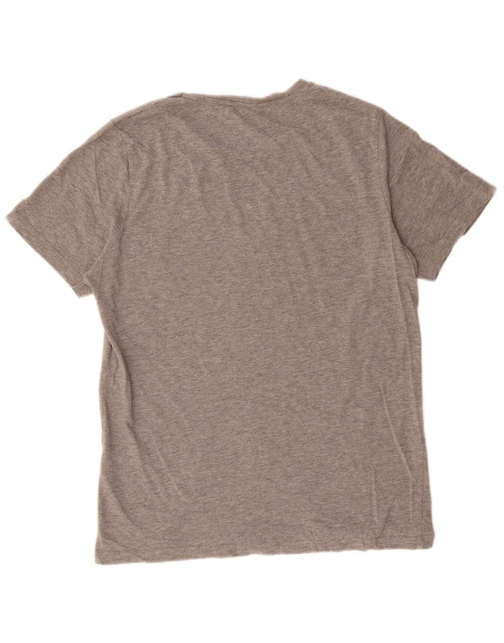 Мужская футболка с рисунком Jack & Jones, хлопковый топ среднего серого цвета
