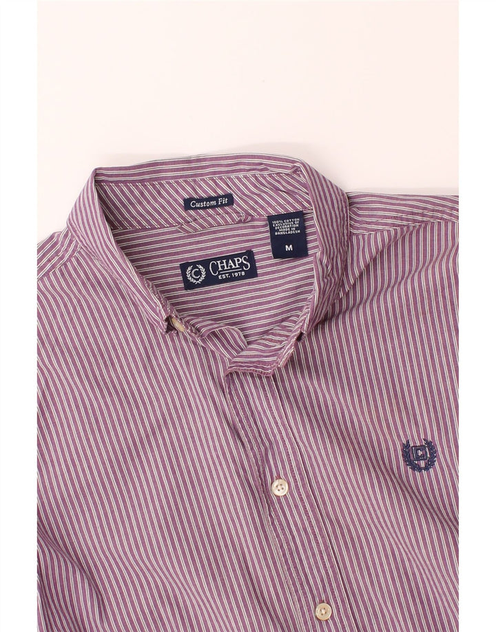 CHAPS Mens Custom Fit Shirt Medium Purple Striped Cotton Vintage Chaps and Second-Hand Chaps from Messina Hembry 
