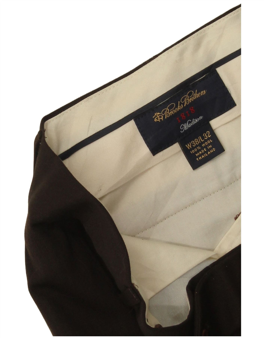 Мужские прямые костюмные брюки BROOKS BROTHERS Madison W38 L32, коричневая шерсть