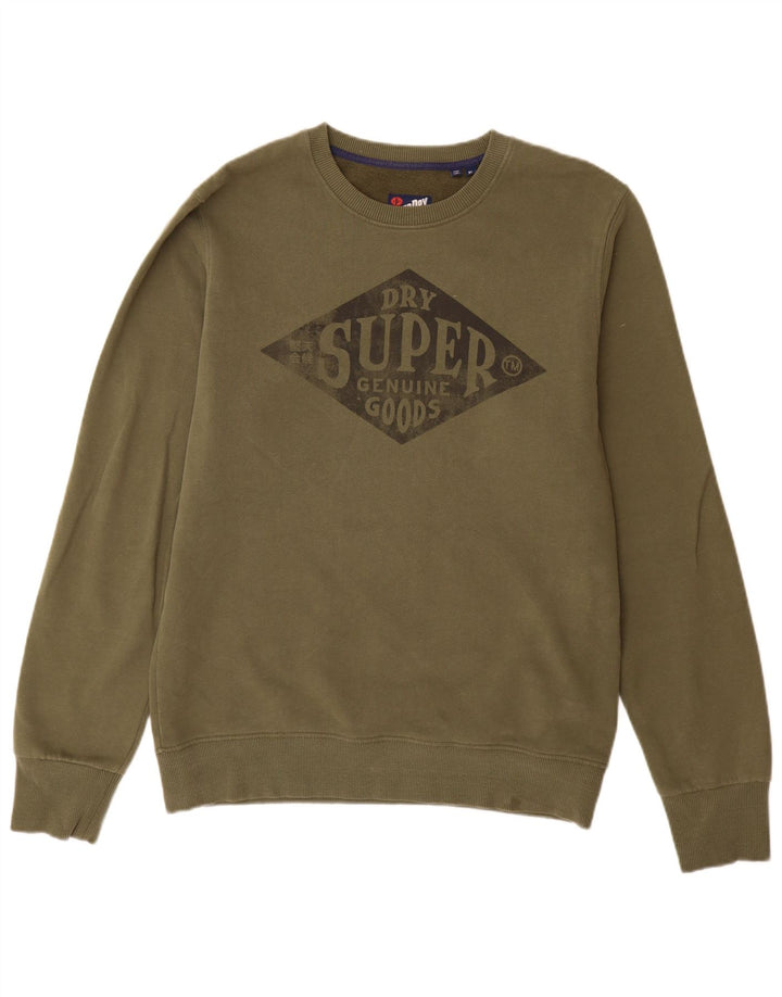Мужской свитшот с рисунком Superdry XL, хлопок цвета хаки