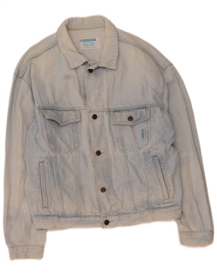 CARRERA Mens Denim Jacket UK 40 Large Blue Cotton