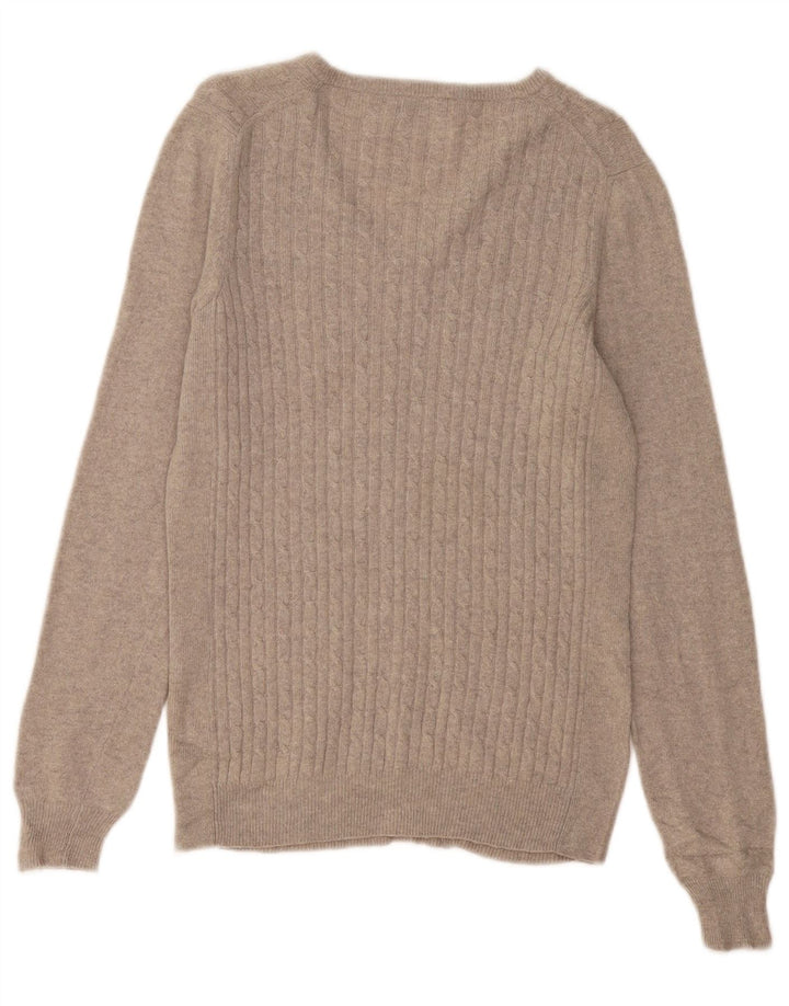 Женский джемпер с v-образным вырезом FRED PERRY UK 12, средний серый, шерсть