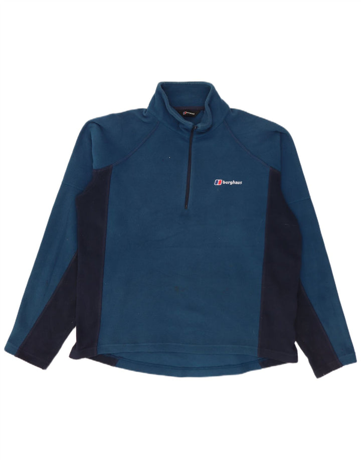 Berghaus Мужской флисовый джемпер с воротником на молнии, средний синий в цветных блоках