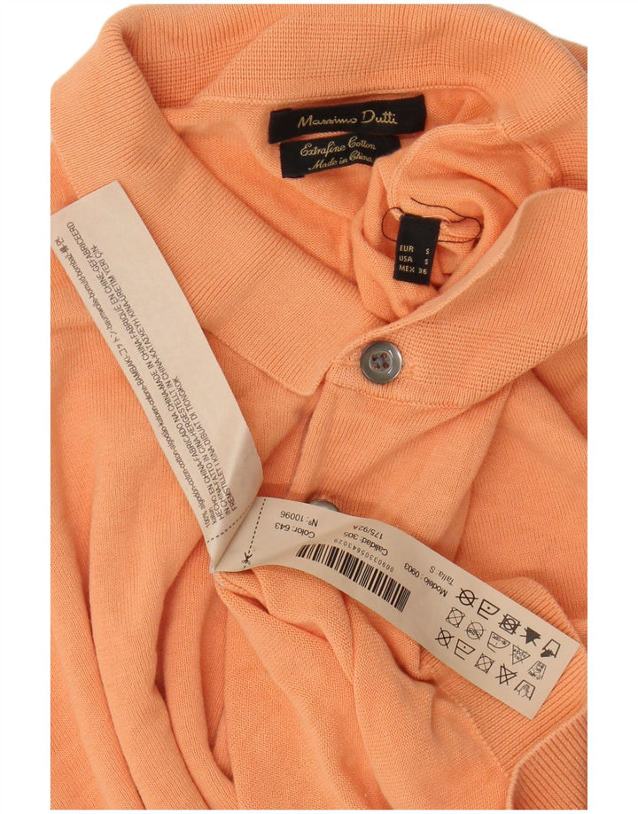Мужская рубашка-поло Massimo Dutti, маленькая оранжевая, хлопок