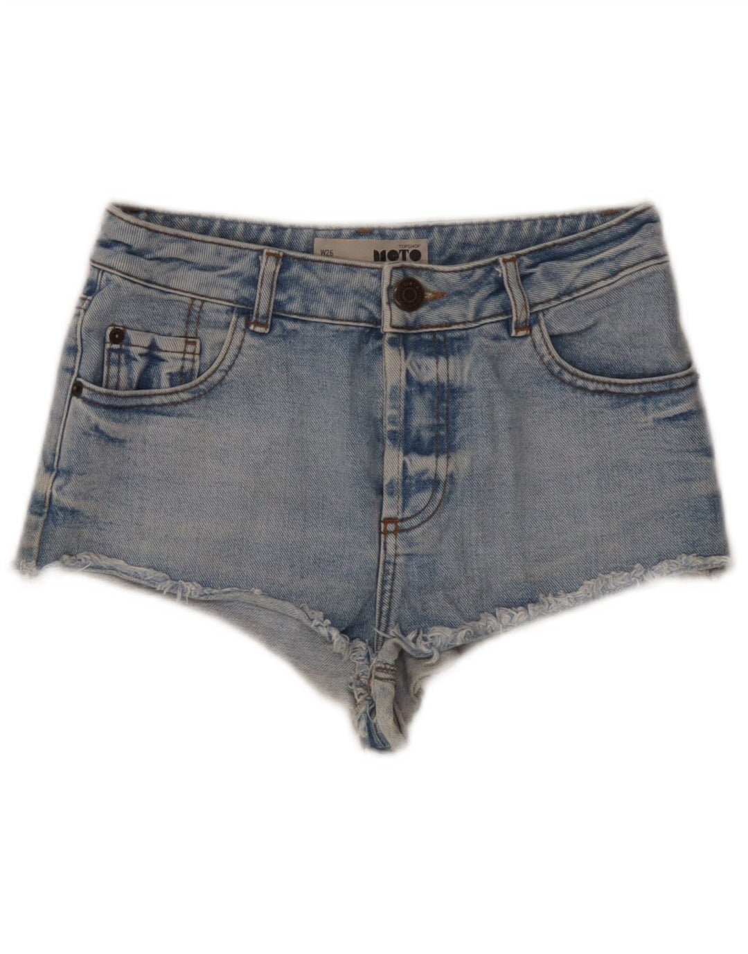Topshop Женские джинсовые шорты W26, маленькие синие, хлопок