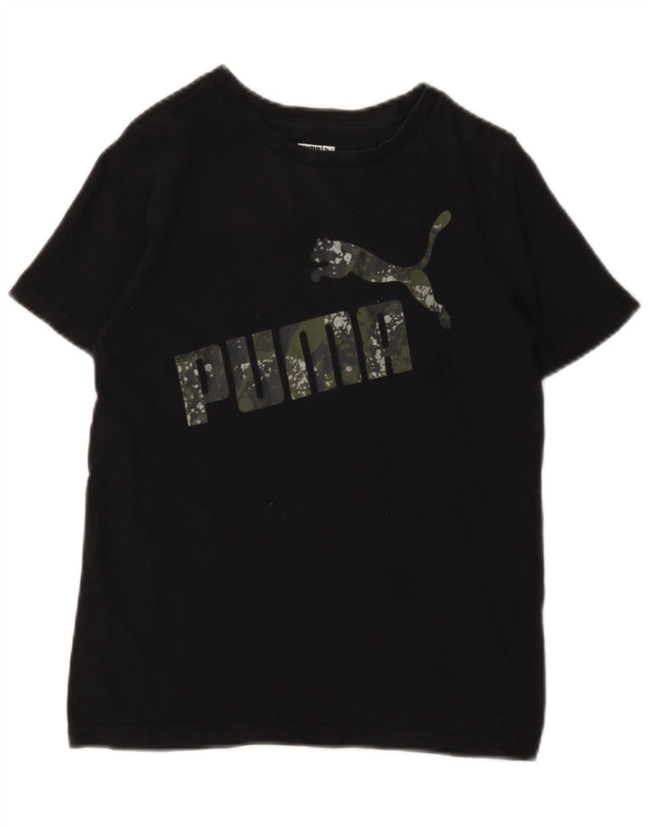 Футболка с рисунком PUMA для девочек, топ 10–11 лет, средний черный