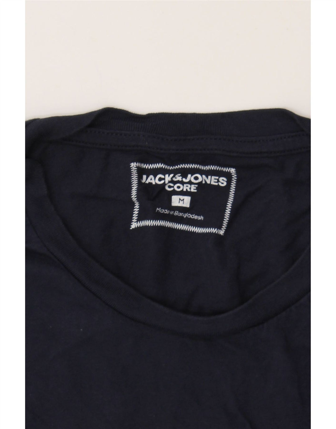 JACK & JONES Mens Graphic T-Shirt Top Medium Navy Blue Cotton Vintage Jack & Jones and Second-Hand Jack & Jones from Messina Hembry 
