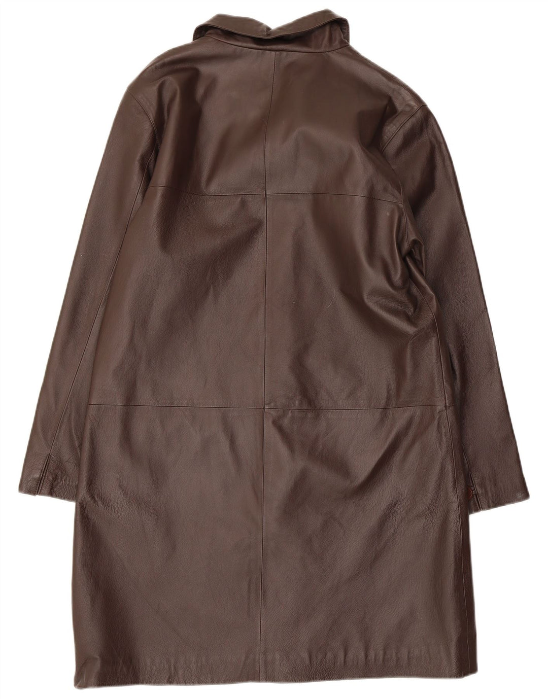 MILAN Женское кожаное пальто UK 14 большое коричневое кожаное