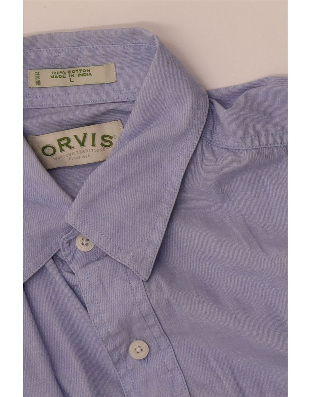 Мужская рубашка Orvis, большая синяя, хлопок