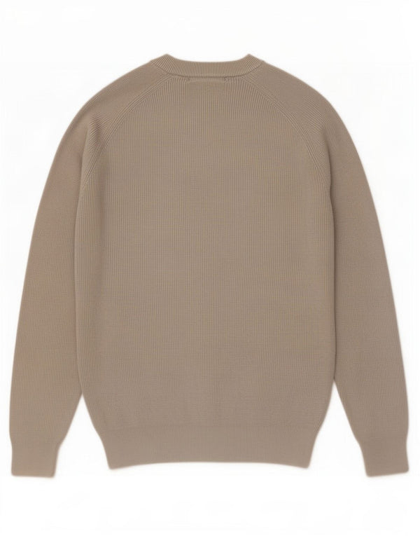 Zara Mens Crew Neck Jumper Sweater XL Grey Cotton