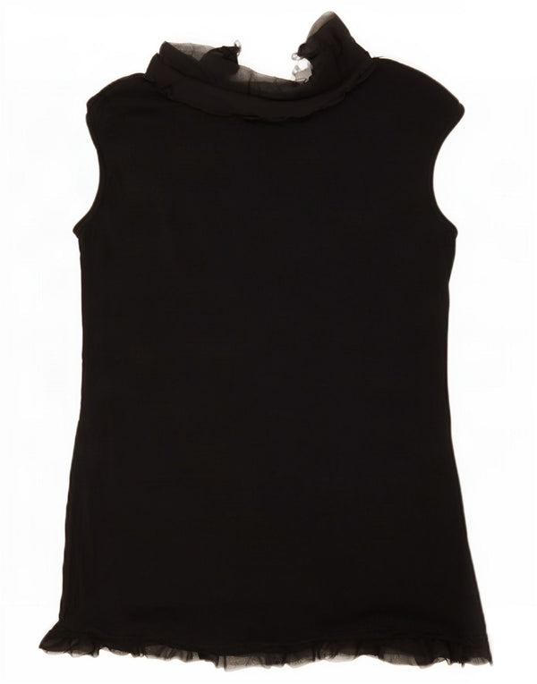 Desigual Womens Sleeveless Blouse Top UK 14 Large Black Cotton