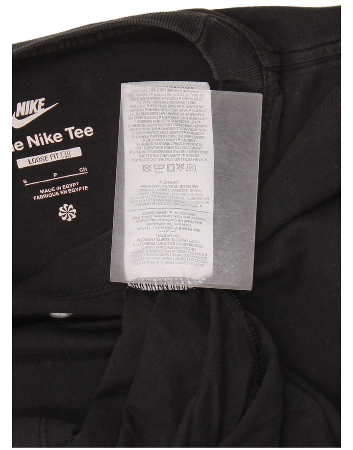 Мужская футболка свободного кроя NIKE, маленький черный хлопковый топ