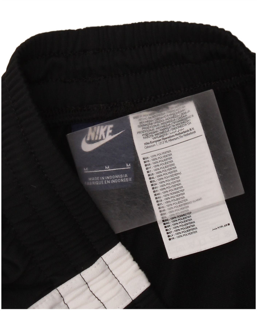 Мужские спортивные брюки NIKE, средний черный полиэстер с цветными блоками