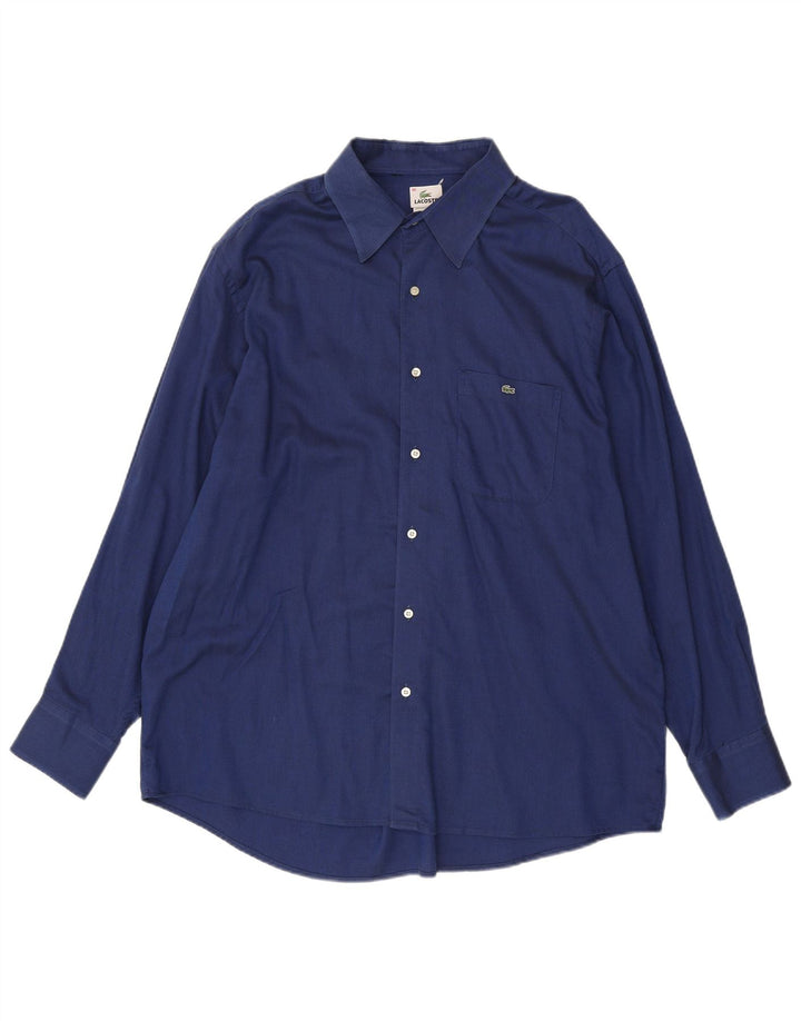 Мужская рубашка Lacoste, размер 46, 2XL, синяя, хлопок
