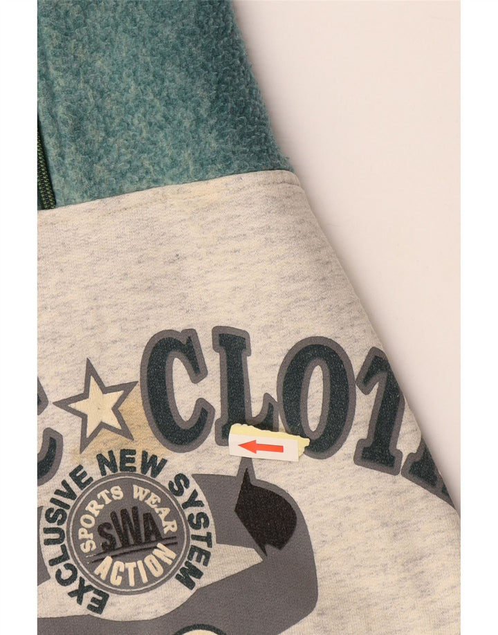 EXTE Мужской свитшот на молнии с рисунком, большой серый цветной блок