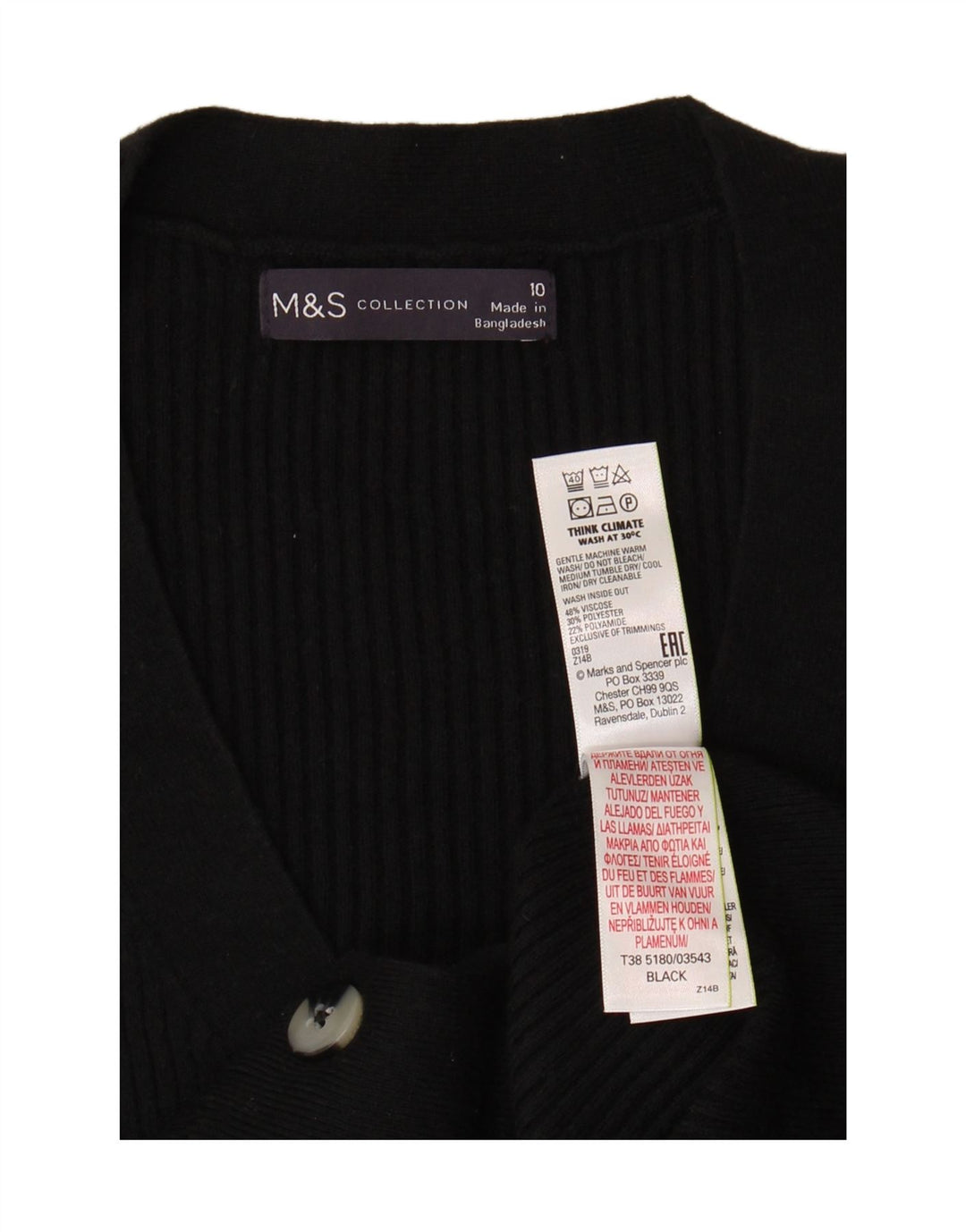 Женский кардиган Marks & Spencer UK 10, маленький черный вискоза