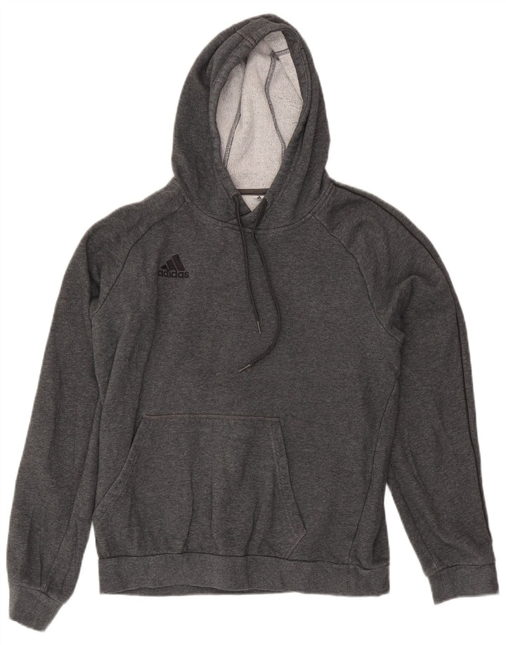 Мужской джемпер с капюшоном Adidas, маленький серый, хлопок