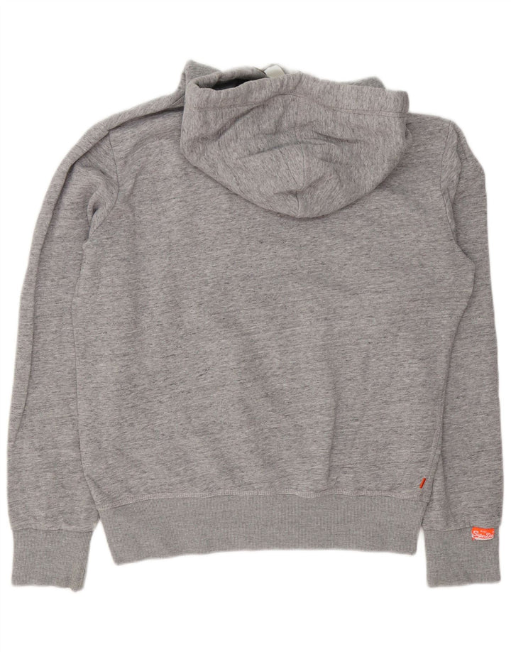 Мужской джемпер с капюшоном Superdry, большой серый хлопок с крапинками
