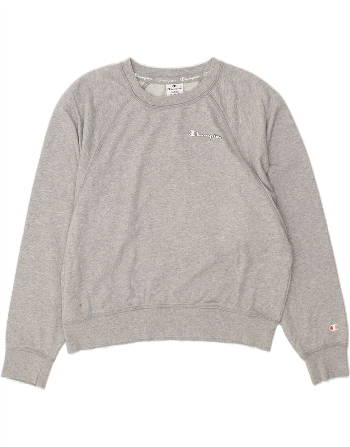 CHAMPION Womens Sweatshirt Jumper UK 16 Large Grey | Vintage Champion | Thrift | Second-Hand Champion | Used Clothing | Messina Hembry 