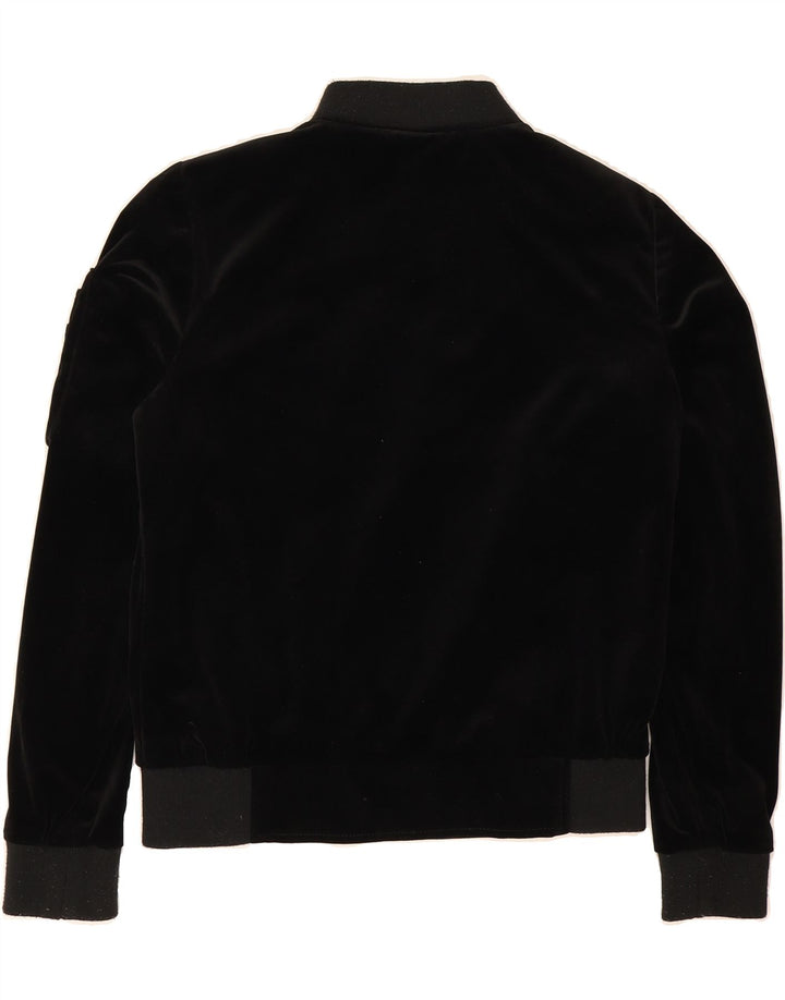 SUPERDRY Womens Bomber Jacket UK 10 Small Black Polyester Vintage Superdry and Second-Hand Superdry from Messina Hembry 