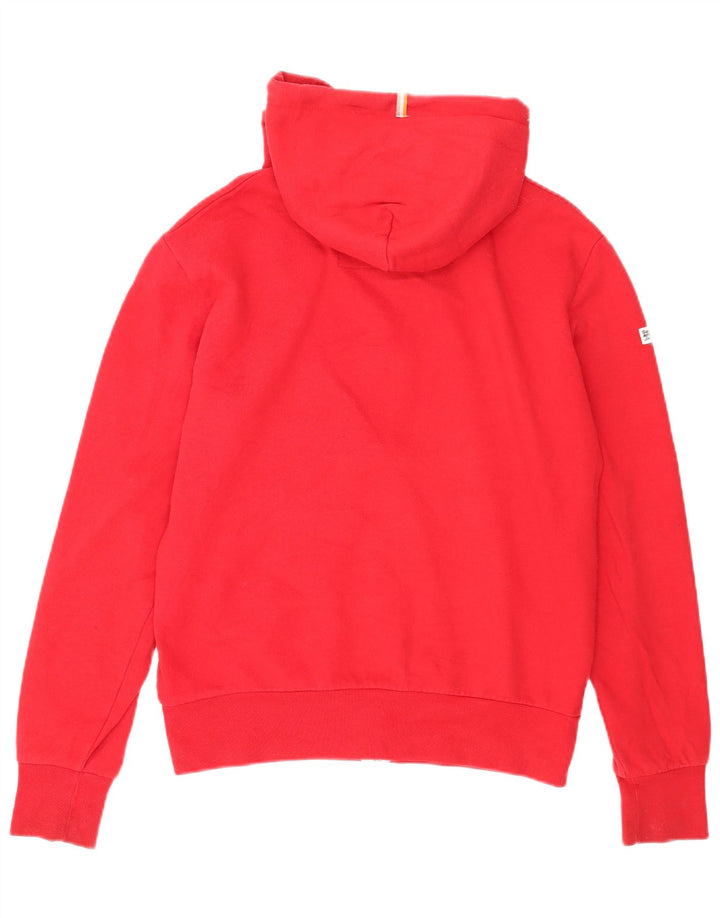 Мужской свитер с капюшоном на молнии Superdry среднего красного цвета, хлопок