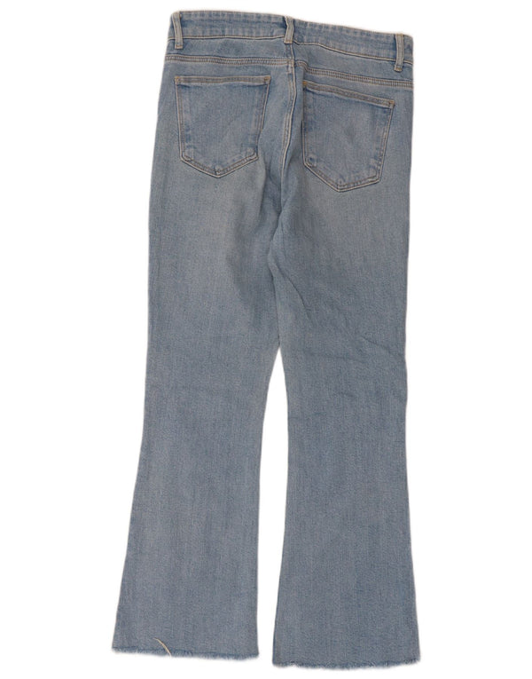 Женские укороченные расклешенные джинсы Zara EU 38, маленькие W28 L25, синие, хлопок