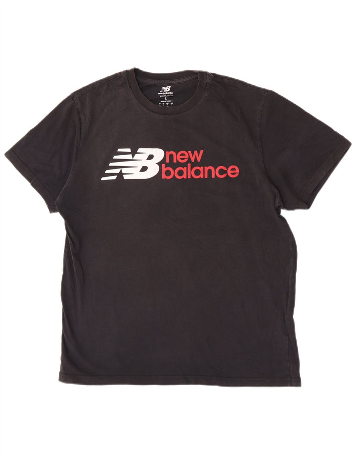 Мужская футболка с рисунком New Balance, большая черная