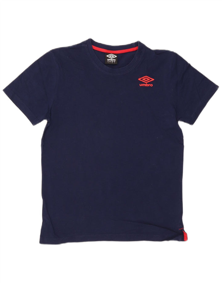 Мужская футболка Umbro, маленькая, темно-синяя, хлопковая