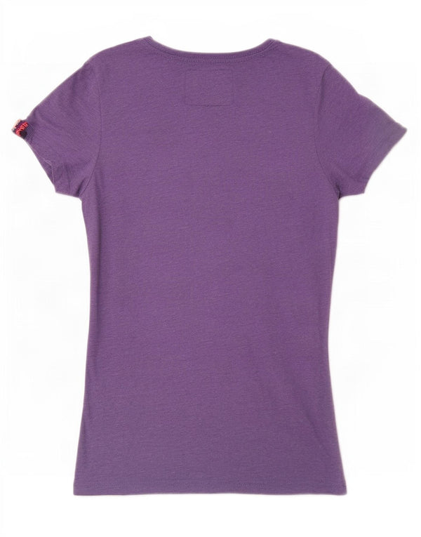 Женская футболка с рисунком Superdry Top UK 6 XS Фиолетовый полиэстер