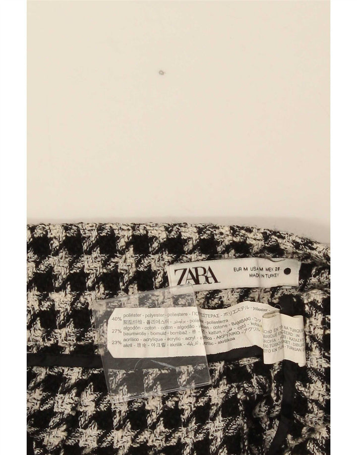 Zara Женские повседневные широкие брюки среднего размера W28 L26 серые с узором «гусиные лапки»