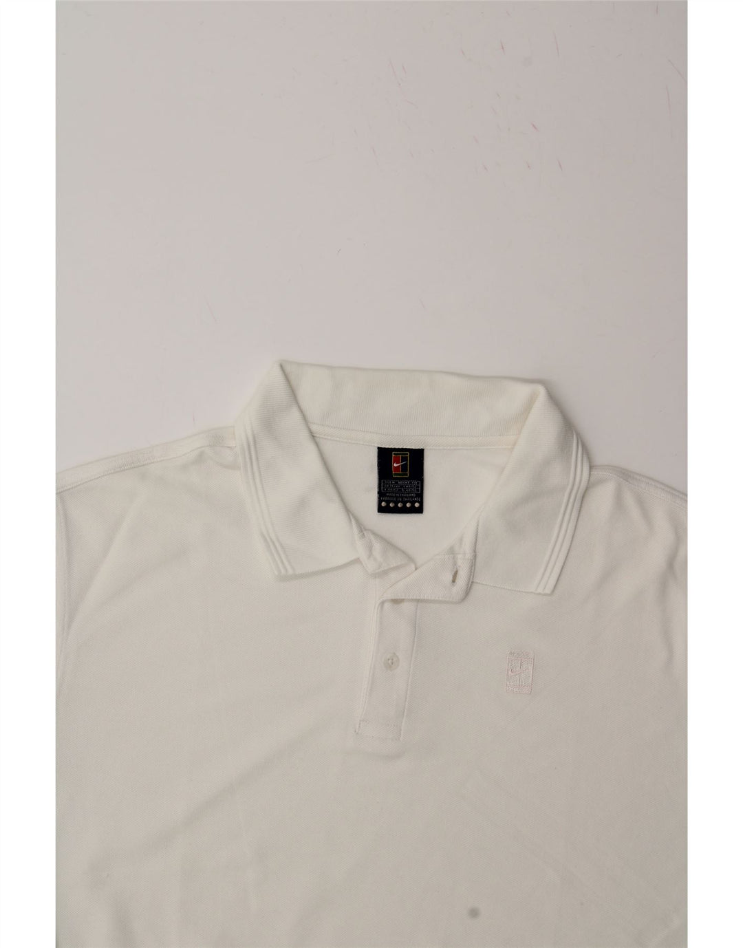 NIKE Mens Polo Shirt UK 39/41 Medium Off White Cotton Vintage Nike and Second-Hand Nike from Messina Hembry 