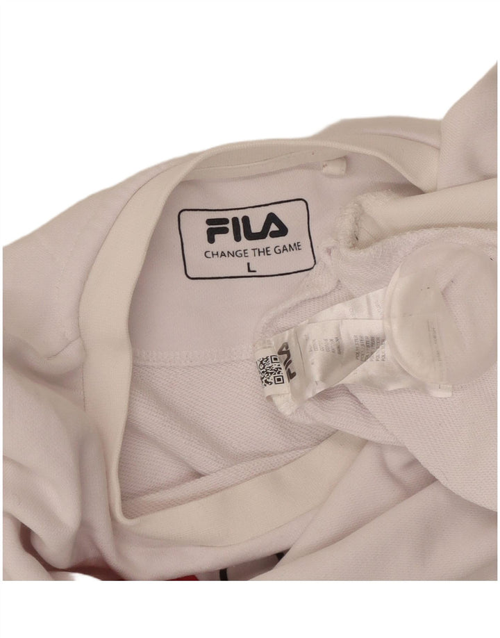 Мужской свитшот с рисунком FILA, большой белый хлопковый джемпер