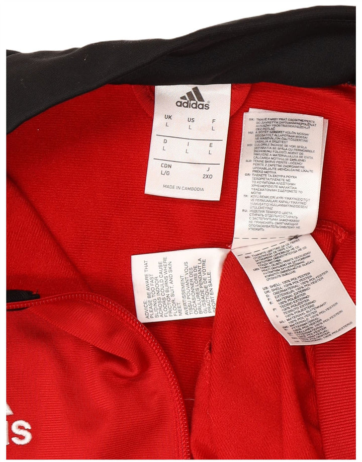 Мужской спортивный костюм Adidas с графическим рисунком, верхняя куртка, большой красный полиэстер с цветными блоками