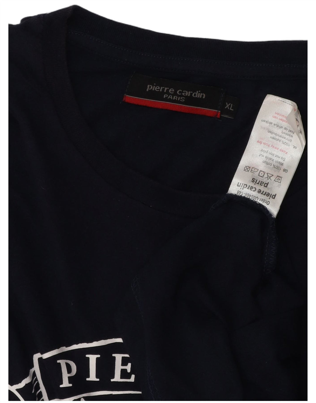 Мужская футболка с рисунком PIERRE CARDIN, XL, темно-синий, хлопок