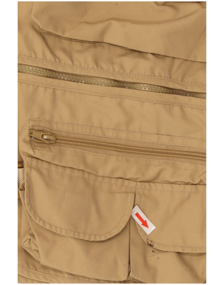 Винтажный мужской универсальный жилет UK 40, большой размер, бежевый хлопок