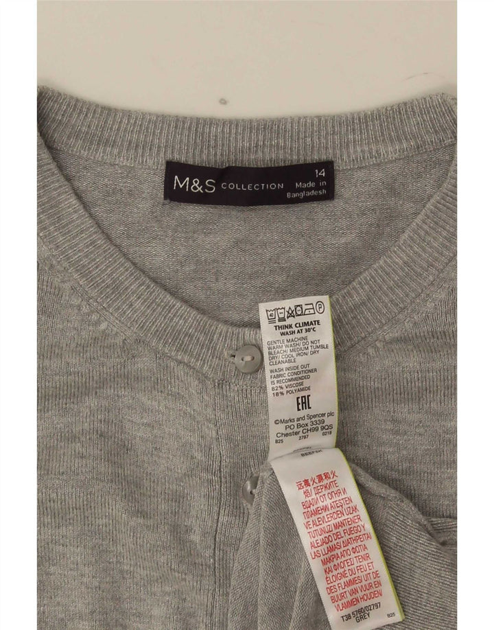 Женский джемпер-болеро Marks & Spencer UK 14, вискоза среднего серого цвета