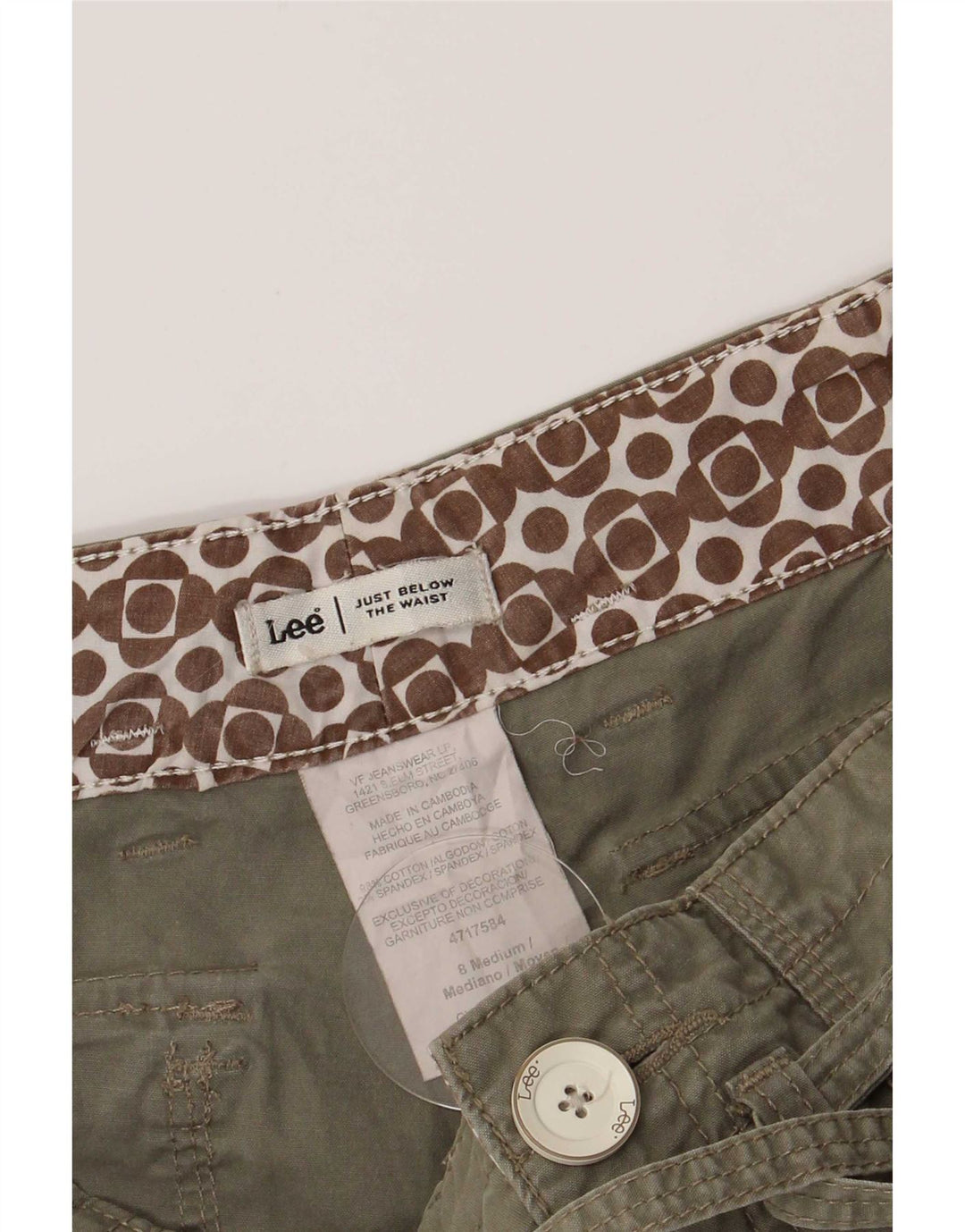 Женские шорты карго Lee US 8 Medium W30, зеленый хлопок