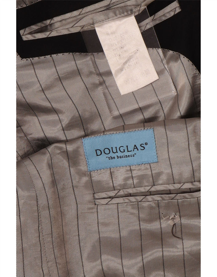 Мужской пиджак DOUGLAS с 2 пуговицами, Великобритания 46, 3XL, черный полиэстер