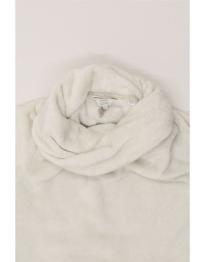 FAT FACE Womens Roll Neck Fleece Jumper UK 8 Small White Polyester Vintage Fat Face and Second-Hand Fat Face from Messina Hembry 