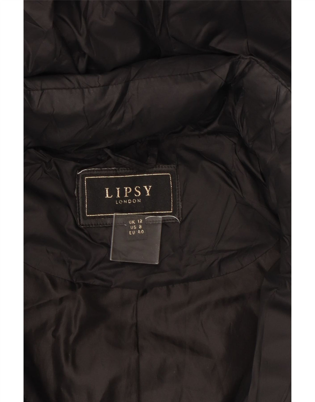 Женское пуховое пальто с капюшоном Lipsy UK 12, средний черный, полиамид