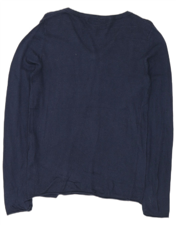 MOSSIMO Женский джемпер с v-образным вырезом UK 12, средний темно-синий, нейлон