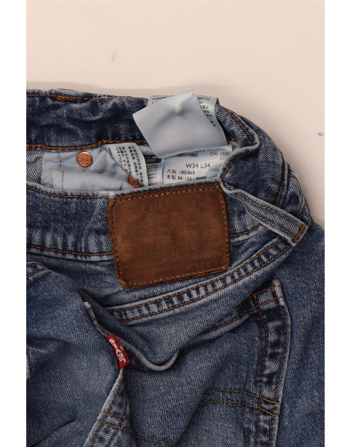 Мужские узкие джинсы Levi's W34 L34 синие, хлопок