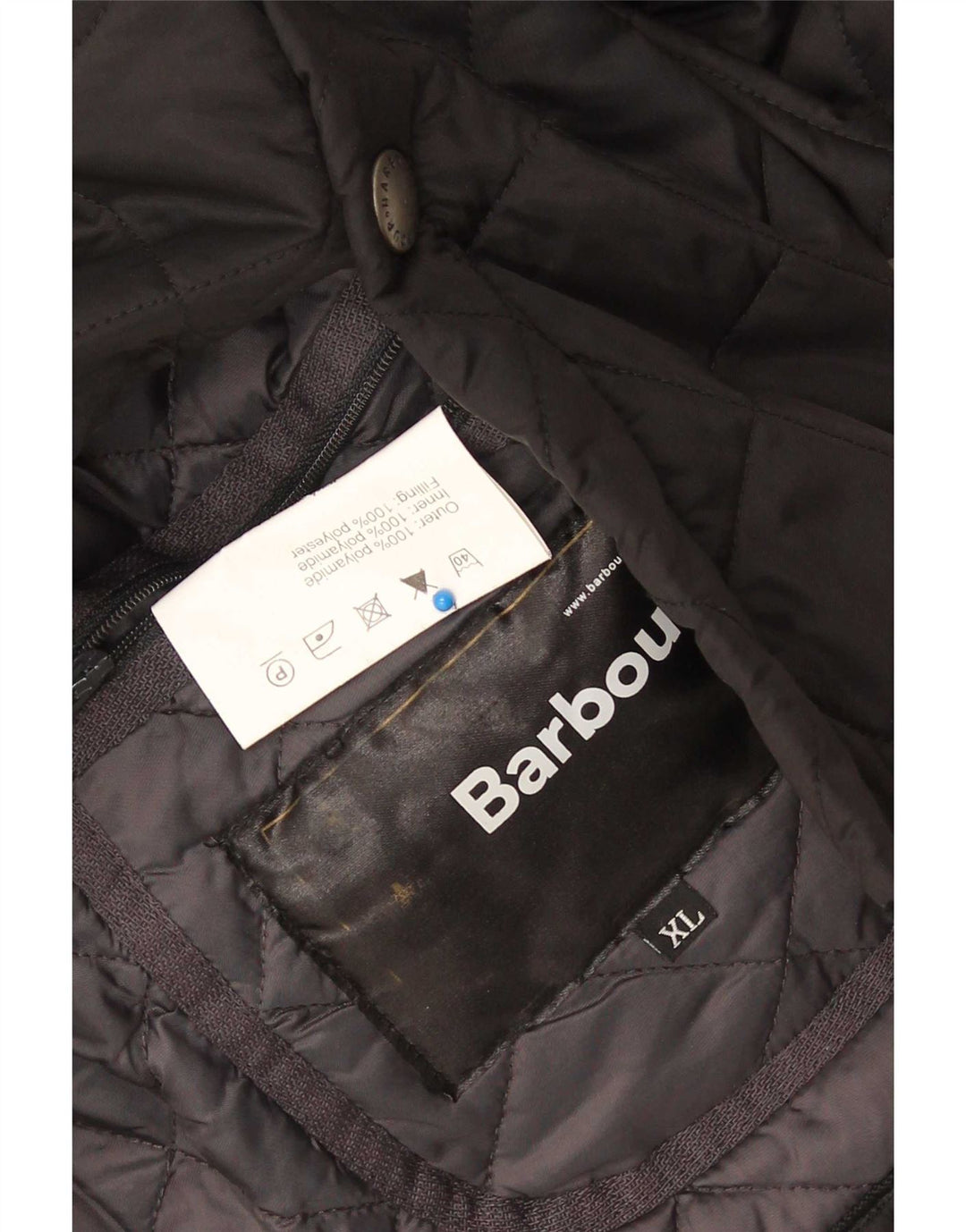 Мужское стеганое пальто Barbour UK 44 XL из полиамида черного цвета