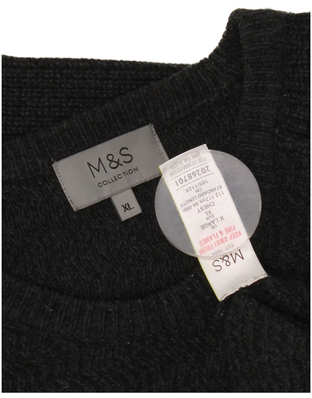 Мужской джемпер с круглым вырезом Marks & Spencer XL, серый акрил в крапинку