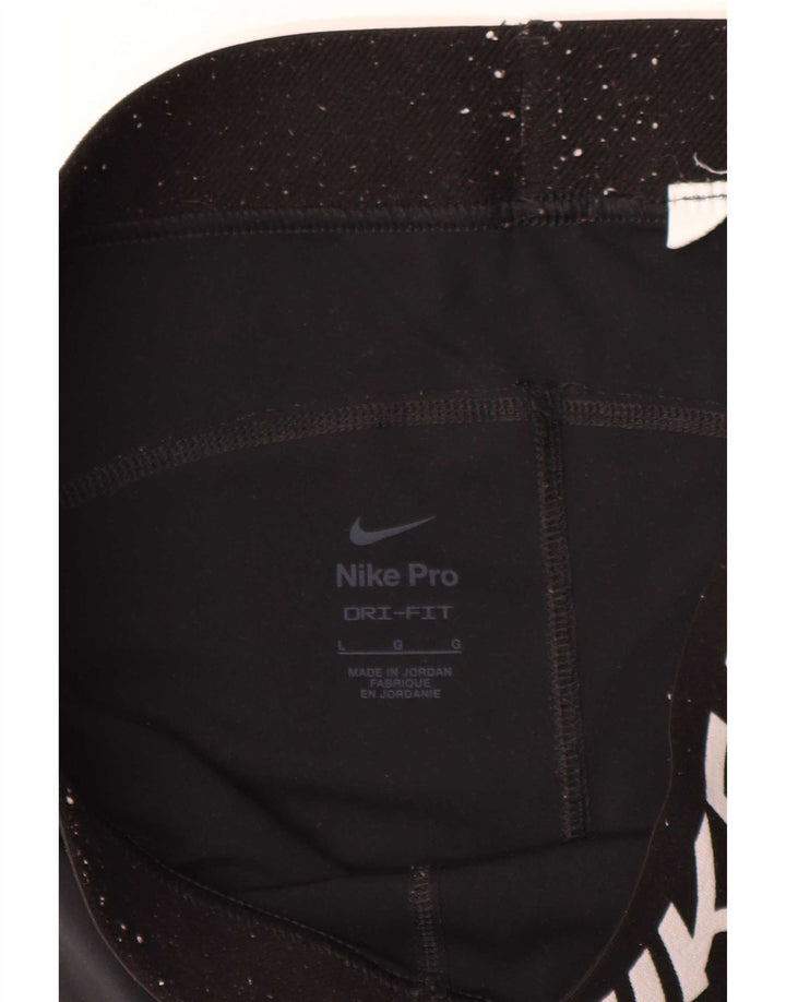 Женские леггинсы с рисунком Nike Dri Fit UK 14, большие черные